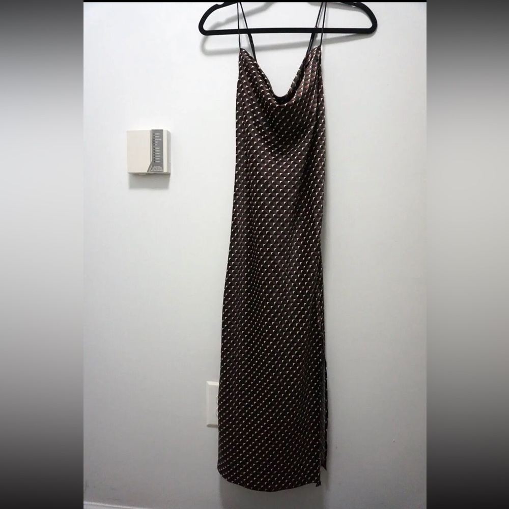 Banana Republic Cowl Neck Satin Slip Valley Printed Midi Dress XS - Picture 2 of 8